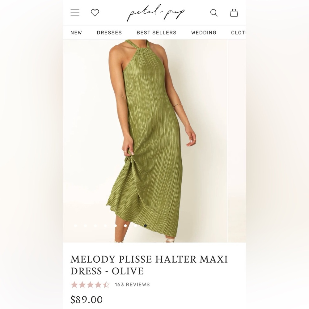 Melody Plisse Halter Maxi Dress